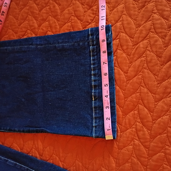 Blue Flare Wide Leg Jeans with Rich Deep Tone, Size 2 - Picture 9 of 9
